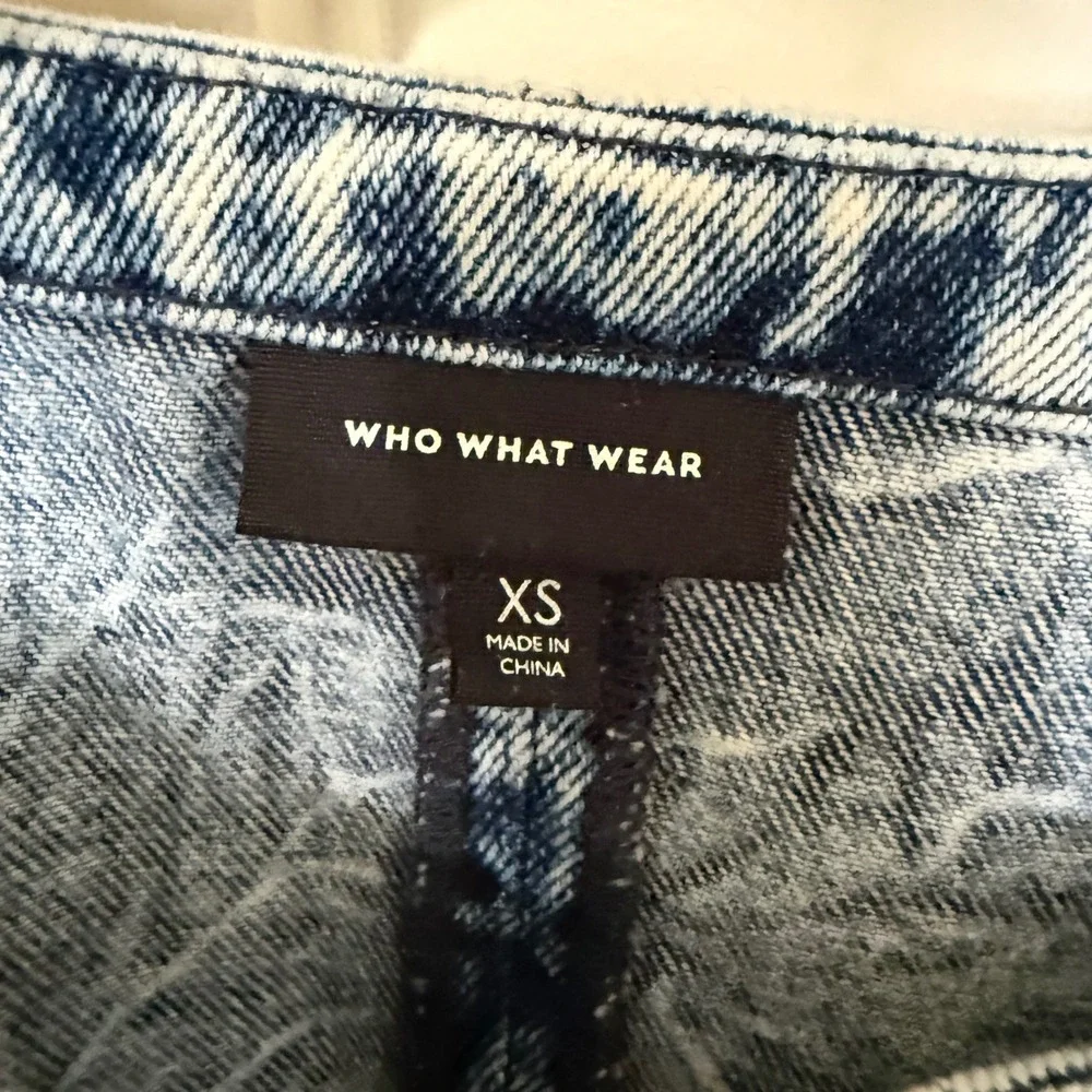 Who‎ What Wear Denim Acid Wash Sleeveless Shirt Dress Pockets Women's XS